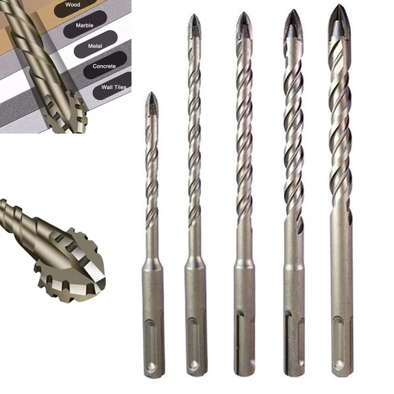 High-Strength Eccentric Twist Drill Bits Four-Edge Sawtooth Twist Bit Set Hardness Bevel Tip Serrated, for Construction, Installation, and Projects Tools for Diyers, Accurate Positioning Versatile
