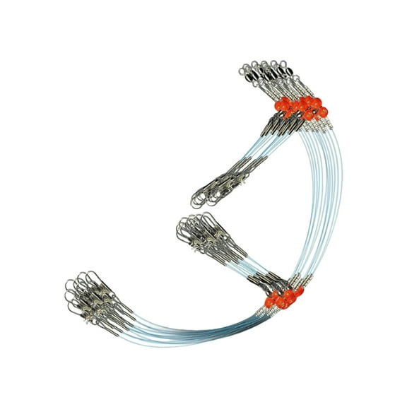 High Strength Fishing Wire Leader Line with Swivels Snap Wire Leader for Hooks