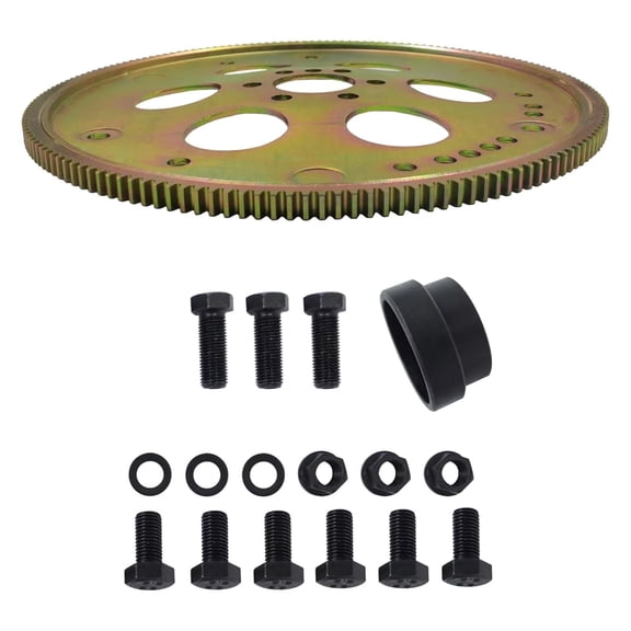 High-Strength Flexplate Adapter for Gen III LS Engines Double Welded Gears, Gold Iridited Finish for Extreme Duty