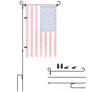 High- Strength Garden Flag Stand for Yard Flag and Party Banner, House,Metal Powder-Coated Weather-Proof Paint. Includes: 1 Flag Pole Holder + 2 Anti-Wind Spring Stopper + 1 Tiger Anti-Wind Clip.