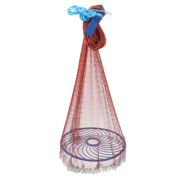 High Strength Hand Cast Fishing Net with Flying Disc Iron Chain Sinkers for Pond Lake 118.1 Inches / 300 cm