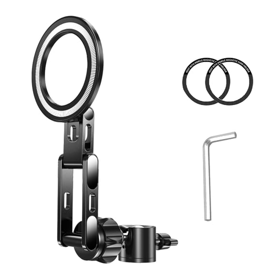 High Strength Magnetic Mobile Device Holder 1/4 Inch Threaded Mounting Arm Full Circles Rotation Metal Construction Part