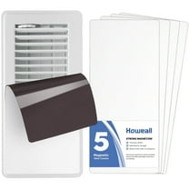 High Strength Magnetic Vent Covers 5-Pack (4.84" x 10.83") - White, for Floor/Wall/Ceiling Steel Registers, Home & RV Use