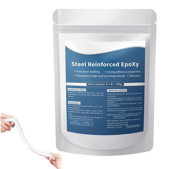 High-Strength Multi-Purpose Repair Clay, 2-Part Epoxy Putty Fast Repair Filler for Metal Wood Ceramic Stone Tile Plastic Surface Repairs and Crack Filling
