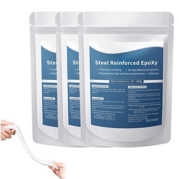 High-Strength Multi-Purpose Repair Clay, 2-Part Epoxy Putty Fast Repair Filler for Metal Wood Ceramic Stone Tile Plastic Surface Repairs and Crack Filling
