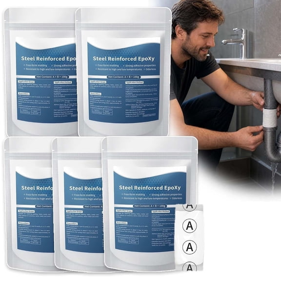 High-Strength Multi-Purpose Repair Clay, Steel Reinforced Epoxy Putty, Strong Clay Iron Adhesive (5PCS)