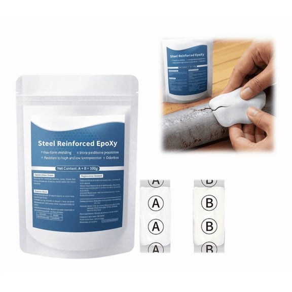 High-Strength Multi-Purpose Repair Clay, Waterproof Polymer Repair Clay, Steel Reinforced Epoxy Putty for Pool Pipe Crack Hole Filling (Repair Clay)