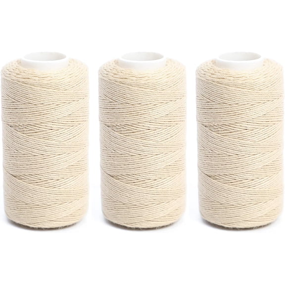 High Strength Polyester Thread for Upholstery, Outdoor Market, Drapery, Beading, Purses, Leather, Hair Weave , Hair Extensions, Wig DIY Project 3 Rolls (3 Thread, Blond)