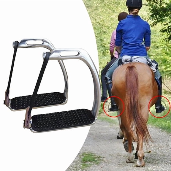 High Strength Stirrups Riding Safety Stirrups Silver Polish Stainless Steel Stirrups Outdoor Racing Kid Equipment