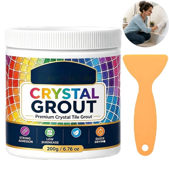 High-Strength Waterproof Crystal Tile Grout, Grout for Mosaic Tiles Crafts, Fast Drying Grout Filler for Bathroom Shower Kitchen Tile