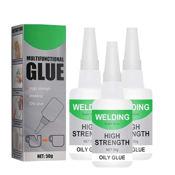 High Strength Welding Oily Glue, Super Glue Fast Repair Universal Adhesive, Multifunctional Strong Bonding Magic Glue for Tile Shoes Glass Ceramic Plastic3 PCS
