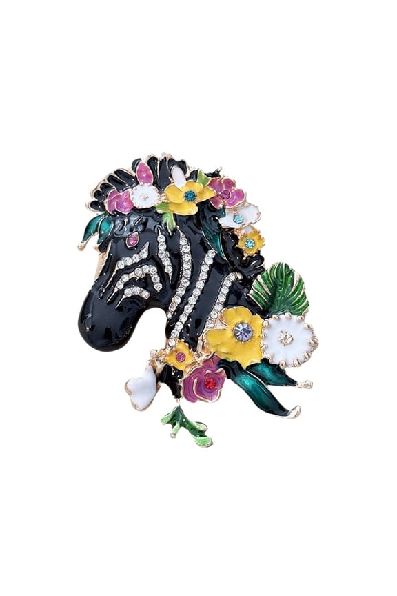 High Strength Zebras Art Brooch Compact Travel Jewelry Zebras Pattern Brooch For Business Event And Parties