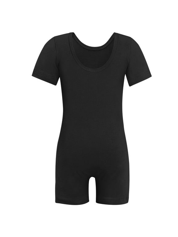 High Stretch Gymnastics Leotards for Girls Toddler Short Sleeve Tank Biketards Tumbling Dance Unitards Kids Dance Costumes