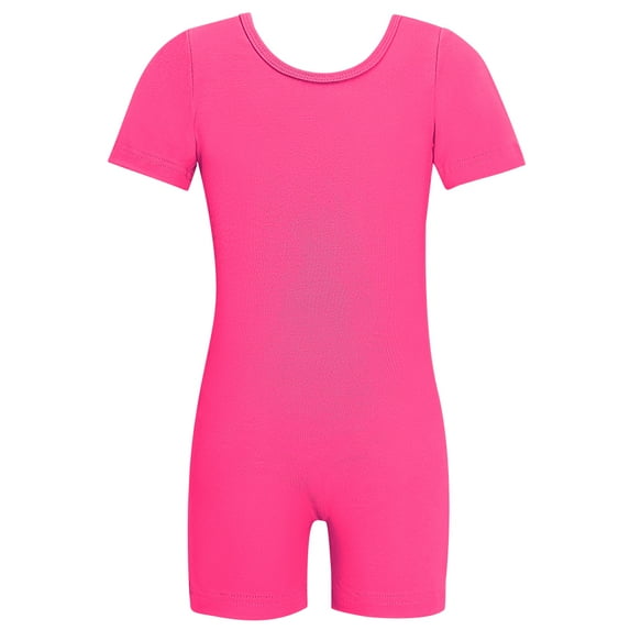 High Stretch Gymnastics Leotards for Girls Toddler Short Sleeve Tank Biketards Tumbling Dance Unitards Kids Dance Costumes