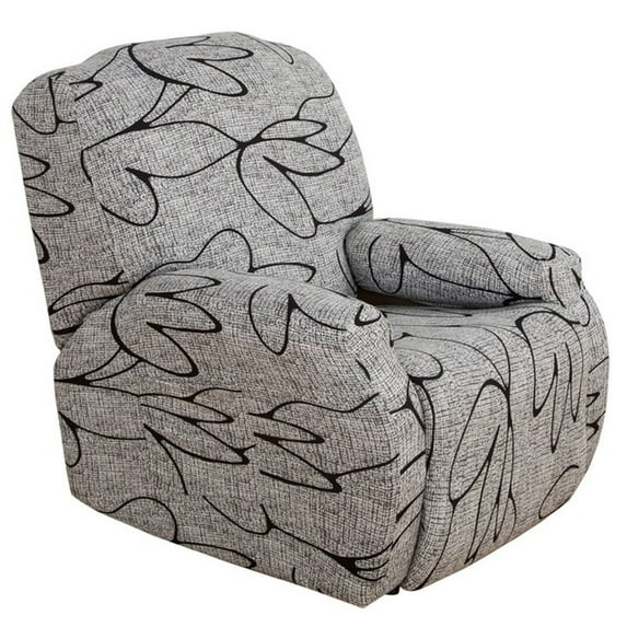 High Stretch Recliner Slipcover Recliner Chair Cover, 4-Pieces Printed Single Seat Armchair Covers Anti-Slip Recliner Cover for Rocking Recliner Armchair-G