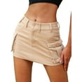 thumbnail image 1 of High Stretchy Cargo Skirt for Women, Mini Skirt Cute Denim Skirt with Pockets, 1 of 6