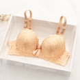 thumbnail image 1 of High Support Athletic Bras for Women Push up Bra for Women Lace Wireless Underwear Adjustable Straps Low Cut Bras Lightly Lined Lace Bralettes Beige 38, 1 of 3