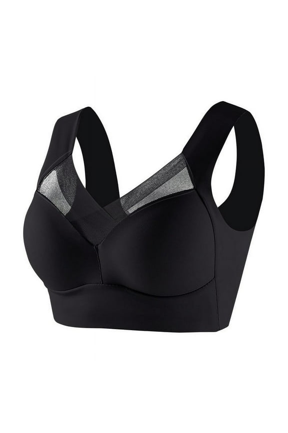High Support Bra for Women Wireless, Full Cup Push up Bra Ladies, Plus Size Smoothing Back Jelly Brassiere
