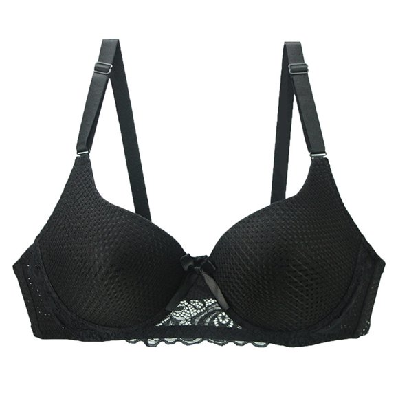 High Support Bras For Women Adjustable Strap Full Coverage Up Bras Comfortable No Underwire Wireless Bras blended fabric Black 40E 88
