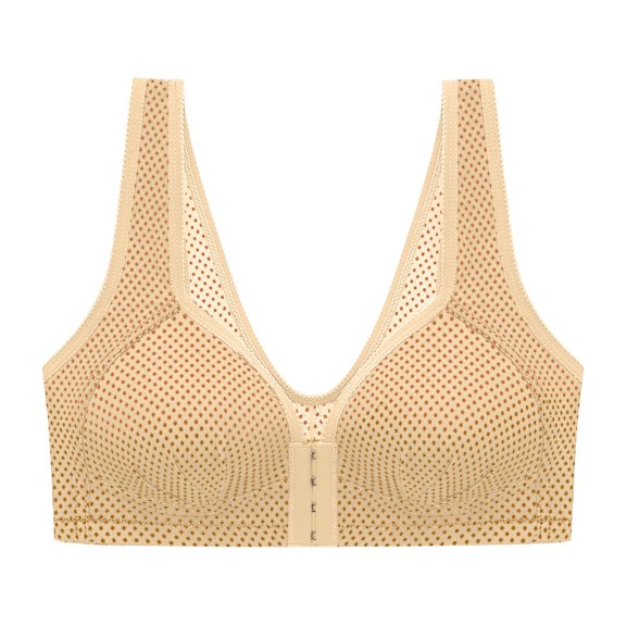 High Support Bras for Women Adjustable Strap Full Coverage Up Floral Printing Optimized Front Button with Removable Pads for Women Simply Ultra Comfortable Stretch Padded Plus Size Bras