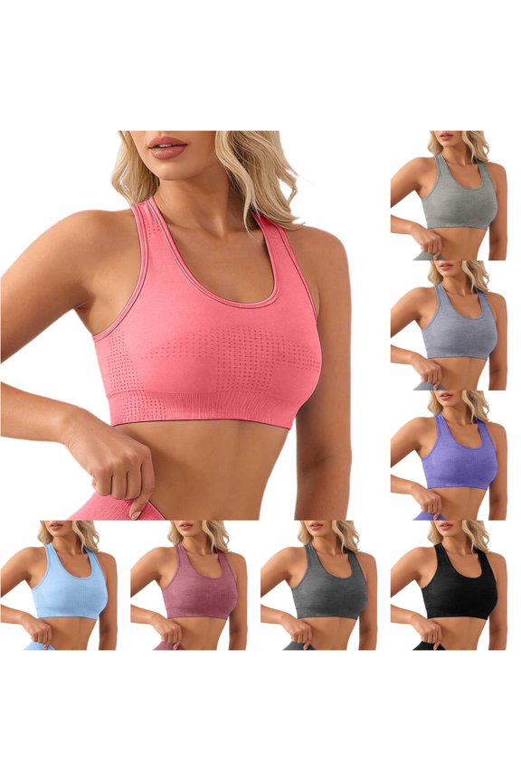 High Support Sports Bra Removable Padding Yoga Tank Top for Running Training Non Comfort No Back Bra