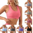 thumbnail image 1 of High Support Sports Bra With Removable Padding Yoga Tank Top For Running Training Non Comfort, L, Pink, 1 of 6