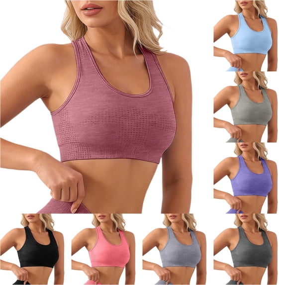 High Support Sports Bra With Removable Padding Yoga Tank Top For Running Training Non Comfort, L, Red