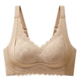 thumbnail image 1 of High Support Sports Bras for Women Running Seamless Bras for Women, Lace Wireless Supportive Bra Soft Comfortable No Underwire Full Cover Push up Bralette Coffee L, 1 of 3