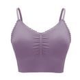 thumbnail image 1 of High Support Sports Bras for Women Seamless Bra Feature V-Neck No Underwire Bra Style W-1949 Hook and Eye Closure Push Up Bras No Underwire Purple 3XL, 1 of 8