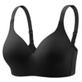 thumbnail image 1 of High Support Sports Bras for Women Seamless Bras for Women No Underwire, Wireless Bras Smoothing Soft V Neck Full Cover Comfort Bra with Adjustable Strap Everyday Bras Black L, 1 of 7