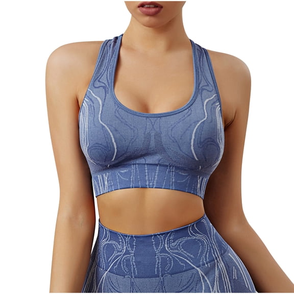 High Support Sports Bras for Women, Comfortable Padded Gathering Bralette, Supportive Push up Yoga Brassiere