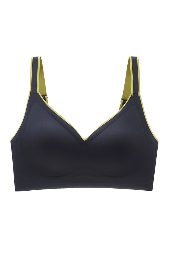 High Support Sports Bras for Women Convertible Bra Feature V-Neck Molded Bra Style W-926 Hook and Eye Closure Push-Up T-Shirt Bra Black XL