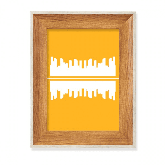 High Symbolic Reflection Urban Landscape Architecture Desktop Wooden Photo Frame Display Picture Art Painting Multiple Sets