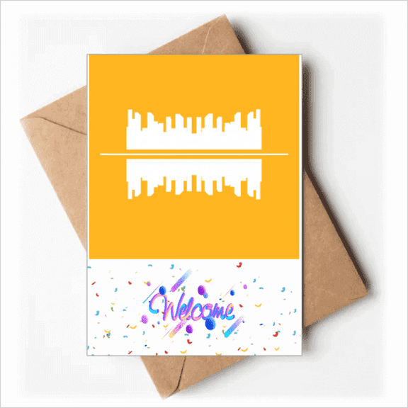 High Symbolic Reflection Urban Landscape Architecture Welcome Back Greeting Cards Envelopes Blank