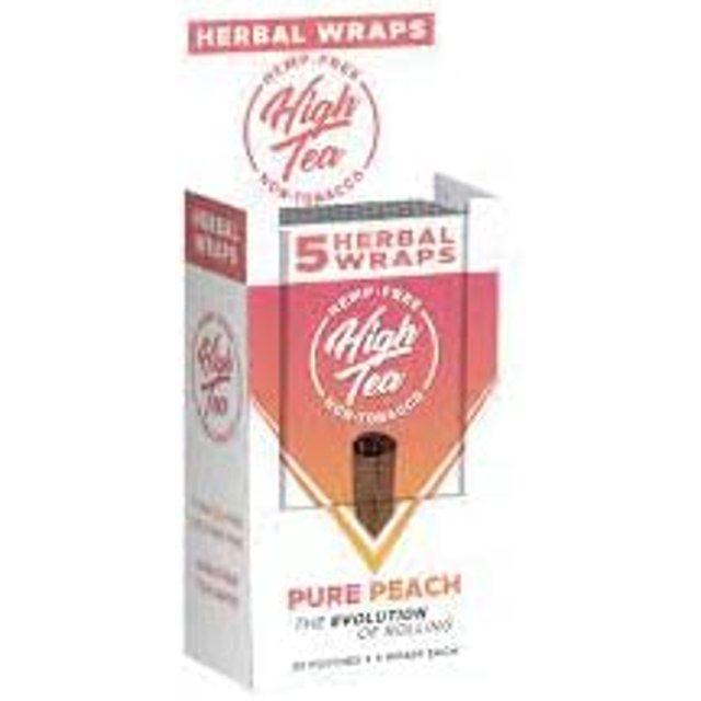 High Tea Non Tobacco All Natural Herbal Smoking Wraps Pure Peach