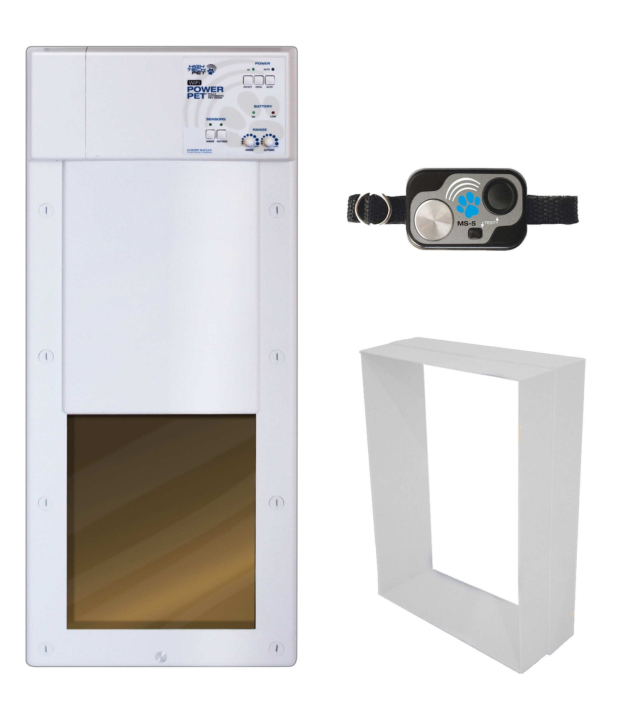 High Tech Pet PX-1 - Medium Opening Power Pet Door for Wall Installations - Wi-Fi Smartphone Controlled