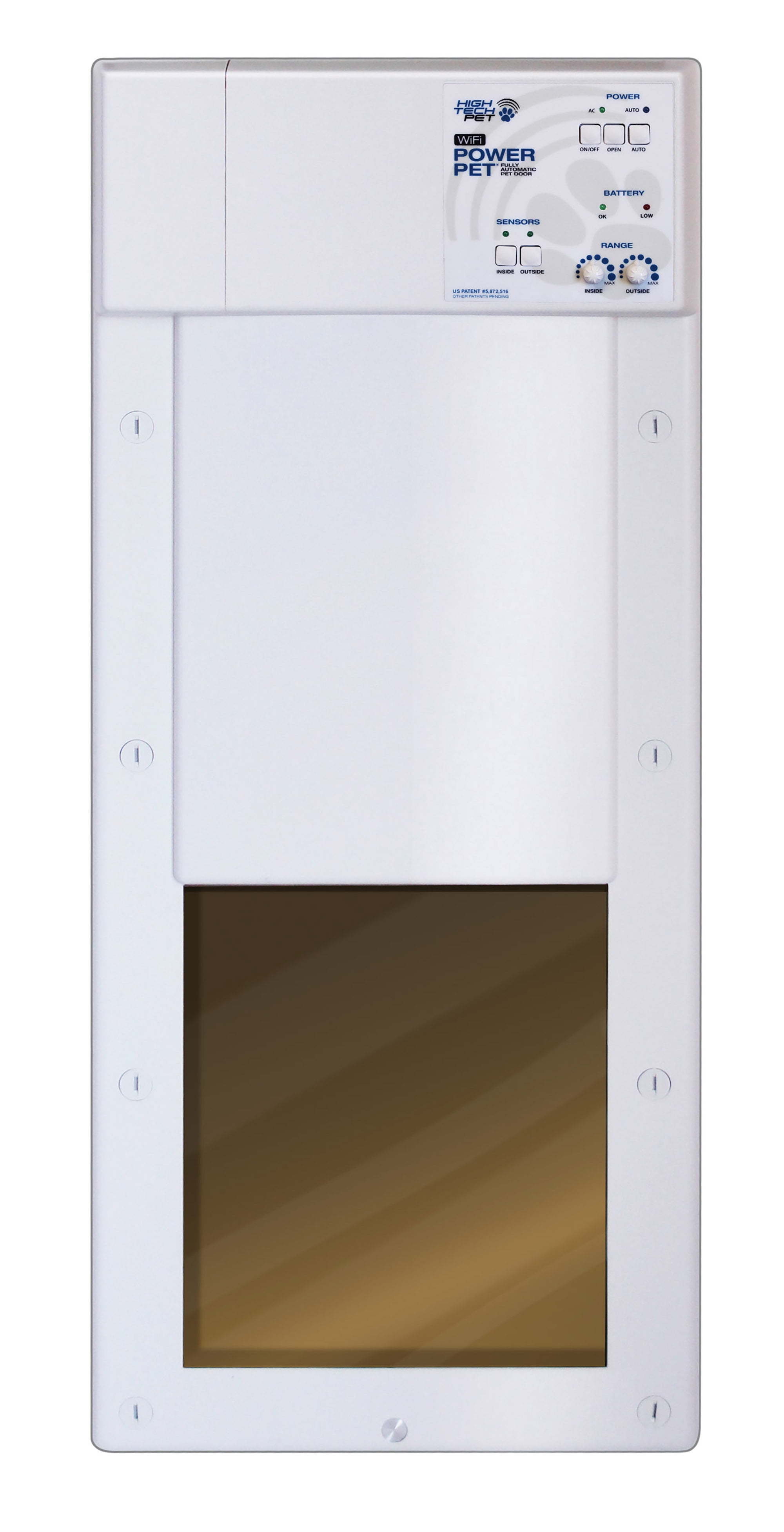 High Tech Pet Power Pet Door for Doors with Ultrasonic Collar, Medium