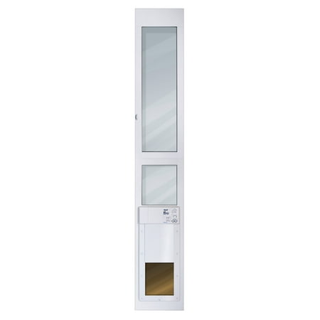 High Tech Pet Power Pet Patio Panel for Sliding Glass Door Installations, Double Pane, Low E, Med Extra Tall (96" x 14") - Wi-Fi Smartphone Controlled