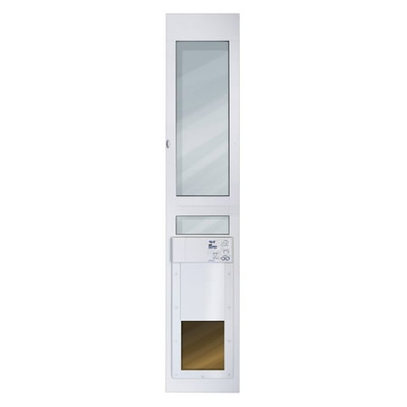 High Tech Pet Power Pet Patio Panel for Sliding Glass Door Installations, Double Pane, Low E, Med Reg Height (81.25" x 14") - Wi-Fi Smartphone Controlled