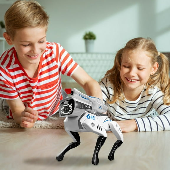 High-Tech Powered Dog Toy with Interactive Programmable Remote Control and Simulated Voice Dialogue Features for Engaging Pets