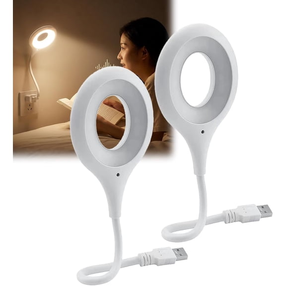 High-Tech Voice-Activated USB LED Lamp-with 3-Color & 3-Level Dim Flexible Hose LED Voice-Activated Desk & Bedside Lamp(2pcs-L)