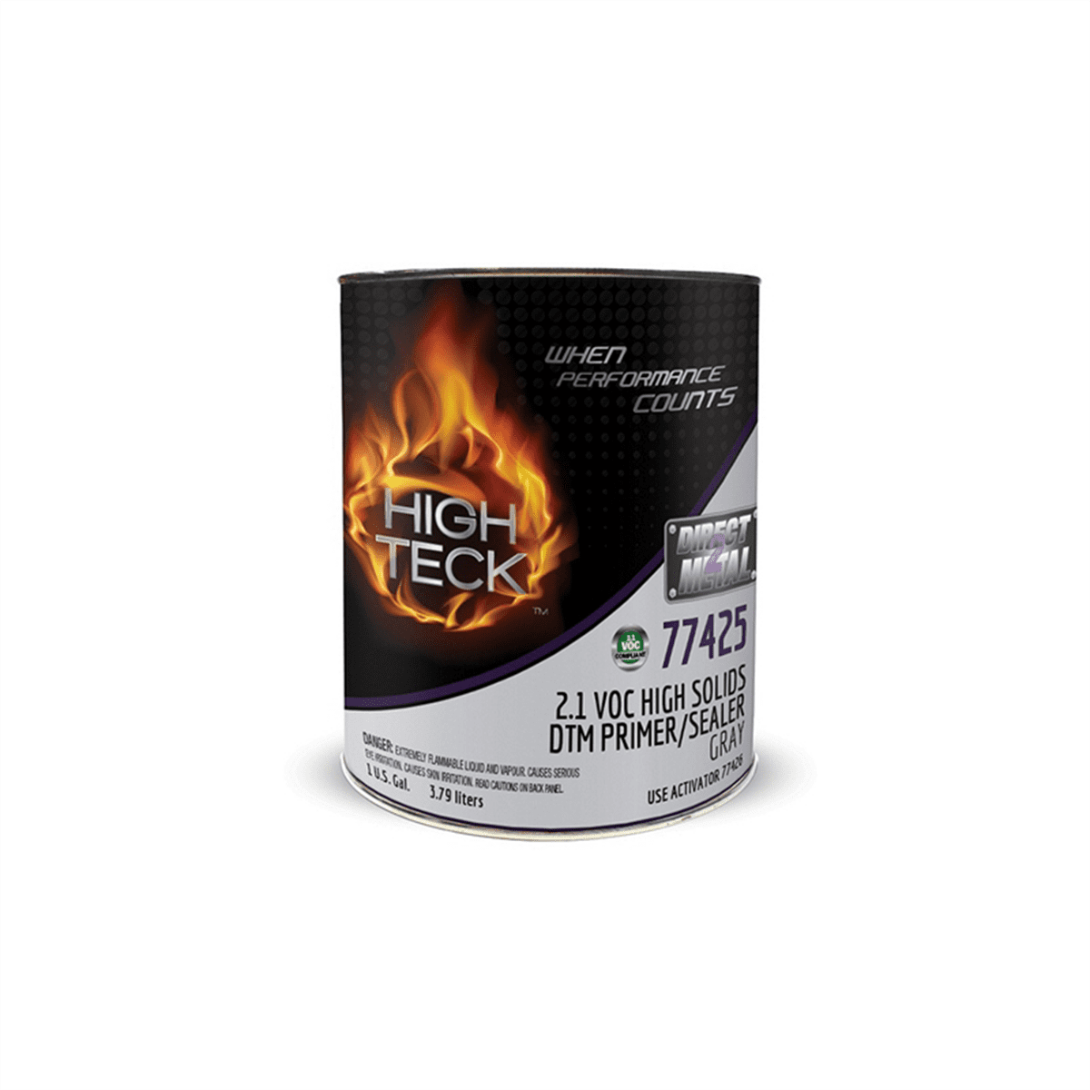 High Teck Products 77425-1 High Solids Primer/Sealer, 1 gal, Gray, 2.1 lb/gal VOC, 4:1 Mixing