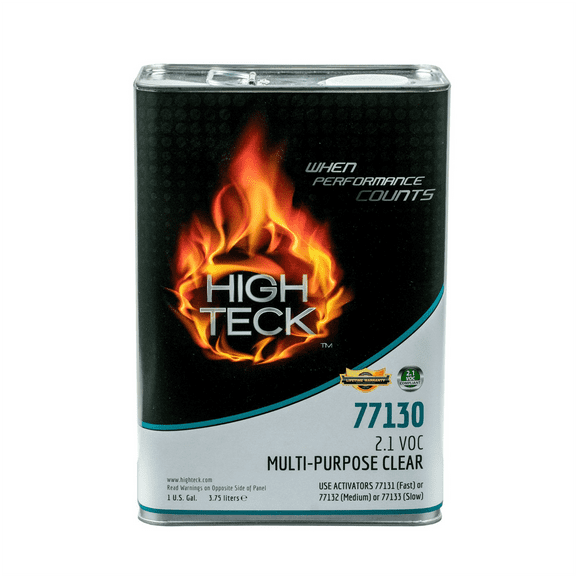 High Teck Products 77130-1 Multi-Purpose Clearcoat, 1 gal, Clear, Liquid, 2.1 lb/gal VOC, 4:1 Mixing