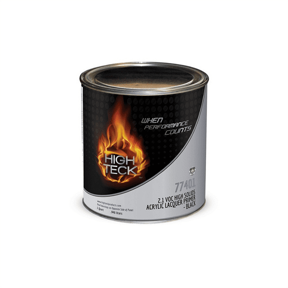 High Teck Products 77401-4 High Solids Acrylic Lacquer Primer, 1 qt, Black, 2.1 lb/gal VOC, 1:1 Mixing