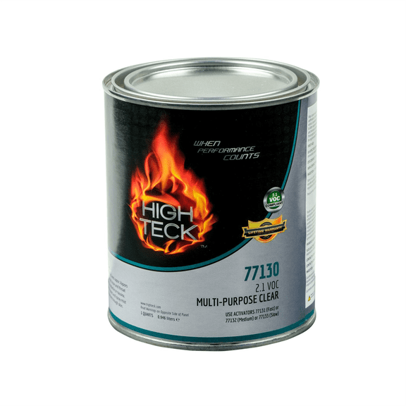 High Teck Products 77130-4 Multi-Purpose Clearcoat, 1 qt, Clear, Liquid, 2.1 lb/gal VOC, 4:1 Mixing