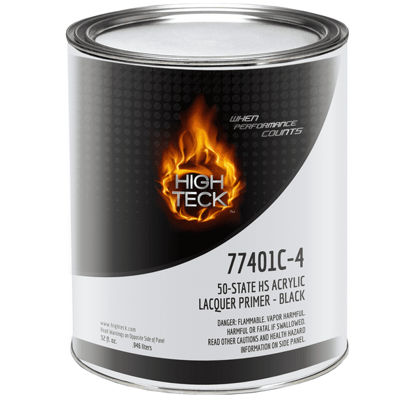 High Teck Products 77401C-4 50 State High Solids Acrylic Lacquer Primer-Black-QT