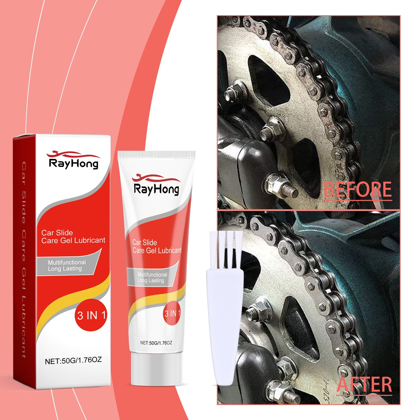 High-Temp Brake Lubricating Grease Noise Reduction & Rust Protection Bicycle & Auto Maintenance 1 Tube Extends Brake Pad Life Heat-