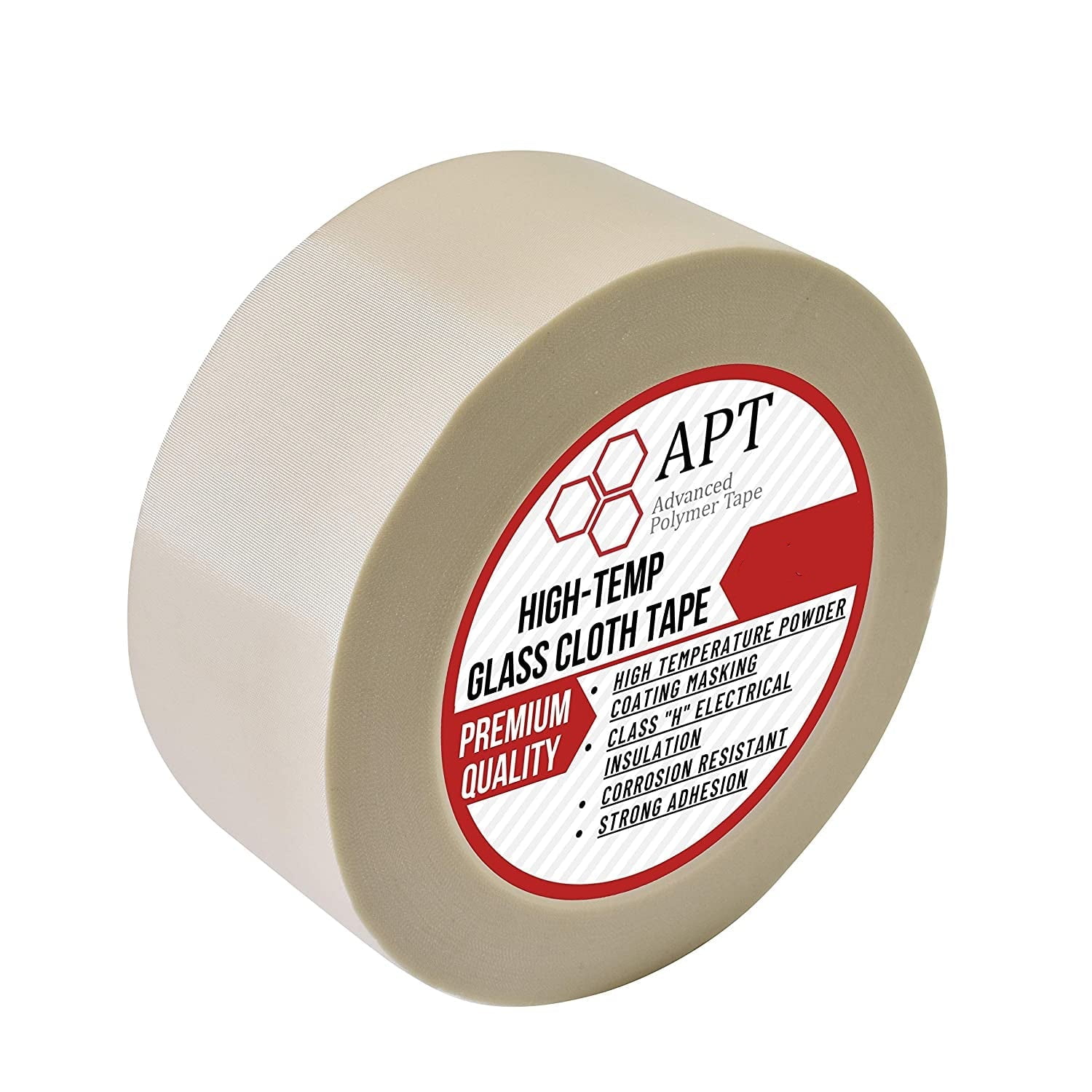 High-Temp Glass Cloth Tape 1.25" x 36 YDS 7 Mils (2 Rolls Pack)