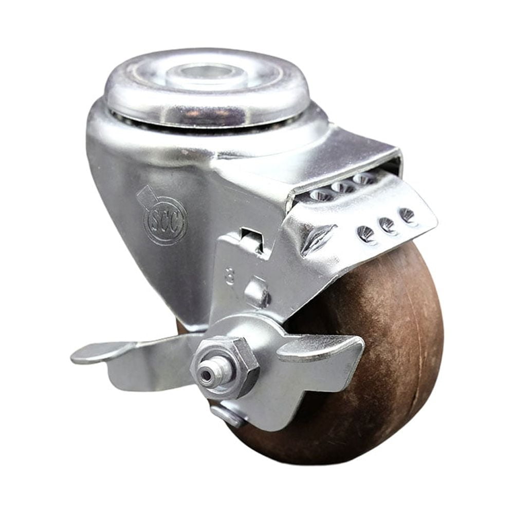 High Temp Glass Filled Nylon Swivel Bolt Hole Caster w/3.5" x 1.25