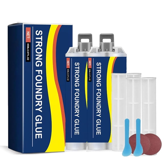 High Temp Metal Repair Glue - Iron-Like Strength, Strong Foundry Glue, 2026 Upgraded Metal Resistant Casting Repair, Enhanced Casting Glue Repair for Repairing All Surfaces(2pcs)